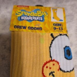 SpongeBob SquarePants Yellow and Blue Crew Socks 9-13